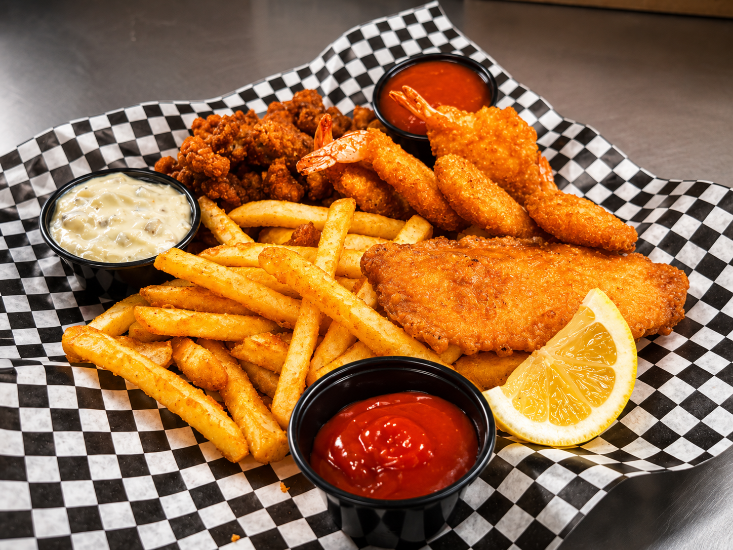 Seafood basket from the Mesa East Bowl snack bar